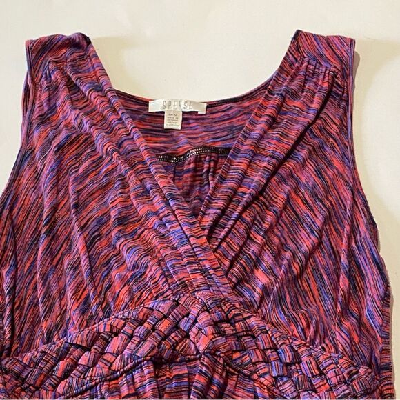 Spense Sleeveless Maxi Dress Cinched Braided Waist Faux Wrap Women's Size Medium - Picture 7 of 12